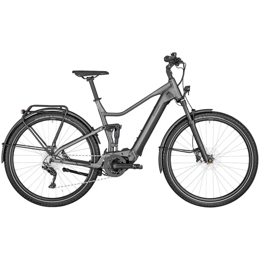 A Bicicleta Elétrica Bergamont E-Horizon FS Edition tem suspensão total 100/80mm, motor Bosch moderno e bateria PowerTube.
