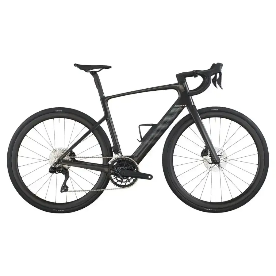 A Bicicleta Elétrica SCOTT Fastlane 20 tem bateria interna até 290 Wh, Quadro em Carbono HMX e transmissão Shimano 105 Di2 Disc 24 VL.