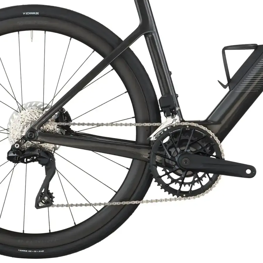 A Bicicleta Elétrica SCOTT Fastlane 20 tem bateria interna até 290 Wh, Quadro em Carbono HMX e transmissão Shimano 105 Di2 Disc 24 VL.