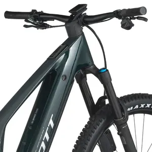 A Bicicleta Elétrica SCOTT Patron 900 tem Quadro em Carbono e Triângulo Alloy, Transmissão SRAM GX AXS 12 VL e Motor Bosch CX com bateria até 800Wh.