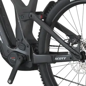 A Bicicleta Elétrica SCOTT Patron 920 tem Quadro em Carbono e Triângulo Alloy, Transmissão Shimano Deore 12 VL e Motor Bosch CX com bateria até 800Wh.
