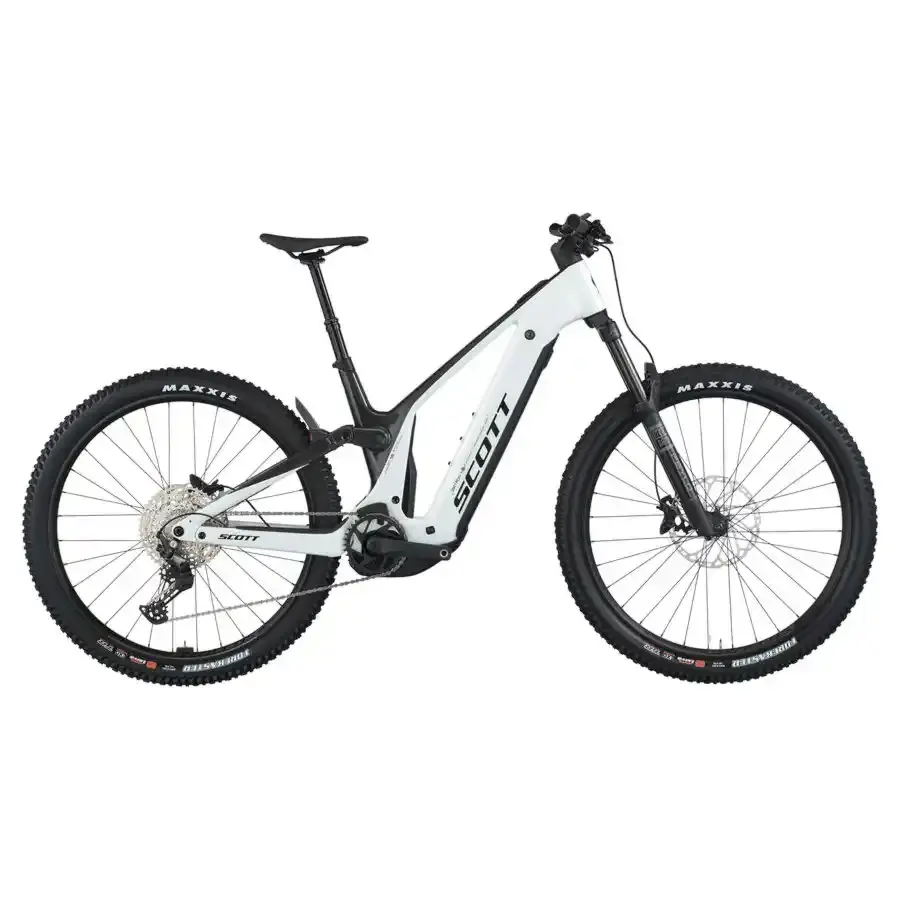A Bicicleta Elétrica SCOTT Patron 920 tem Quadro em Carbono e Triângulo Alloy, Transmissão Shimano Deore 12 VL e Motor Bosch CX com bateria até 800Wh.