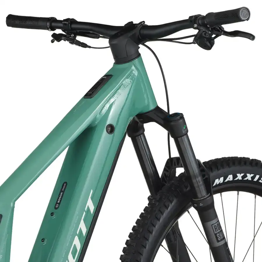 A Bicicleta Elétrica SCOTT Patron 930 tem Quadro em Alloy, Transmissão Shimano Deore 12 VL e Motor Bosch CX com bateria até 800Wh.