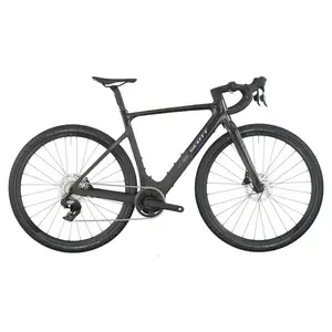 A Bicicleta Elétrica SCOTT Solace Gravel 30 tem bateria interna até 520 Wh, Quadro em Carbono HMX e transmissão SRAM APEX XPLR AXS Disc 12 VL.