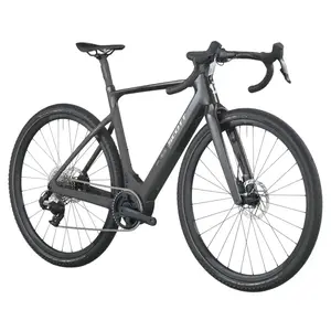 A Bicicleta Elétrica SCOTT Solace Gravel 30 tem bateria interna até 520 Wh, Quadro em Carbono HMX e transmissão SRAM APEX XPLR AXS Disc 12 VL.