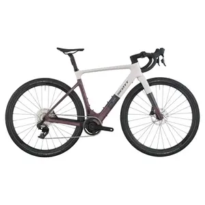 A Bicicleta Elétrica SCOTT Solace Gravel 30 tem bateria interna até 520 Wh, Quadro em Carbono HMX e transmissão SRAM APEX XPLR AXS Disc 12 VL.