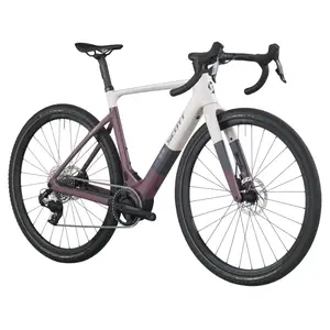 A Bicicleta Elétrica SCOTT Solace Gravel 30 tem bateria interna até 520 Wh, Quadro em Carbono HMX e transmissão SRAM APEX XPLR AXS Disc 12 VL.