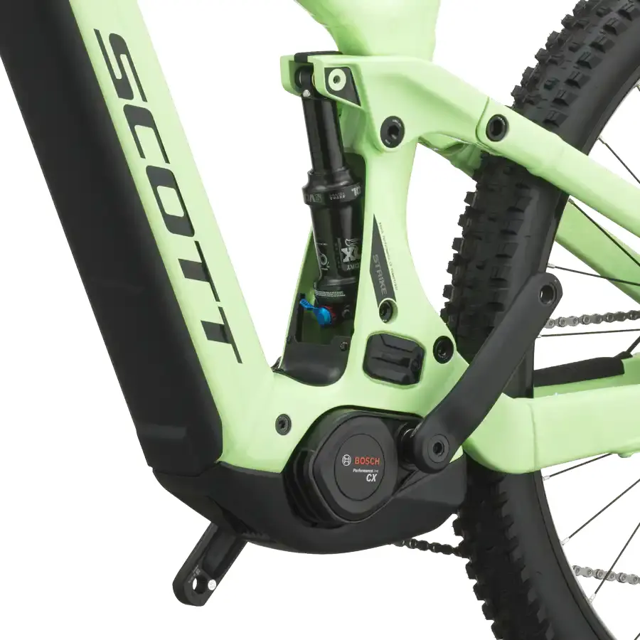 SCOTT STRIKE 10: e-MTB confortável com foco em tração e confiança, para trilhos, passeios longos e terreno misto com apoio elétrico. Boa para pedalar mais.