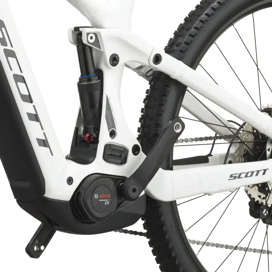 SCOTT STRIKE 40: e-MTB confortável com foco em tração e confiança, para trilhos, passeios longos e terreno misto com apoio elétrico. Boa para pedalar mais.