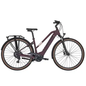 Bicicleta Elétrica SCOTT Sub Active eRIDE Lady: quadro em alumínio, transmissão Shimano 9v, travões de disco, luzes integradas e design confortável urbano.