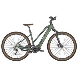 Descubra a Bicicleta Elétrica SCOTT Sub Cross eRIDE 10 LADY, tem motor Bosch, conectividade BT, atualizações sem fios e transmissão Shimano.