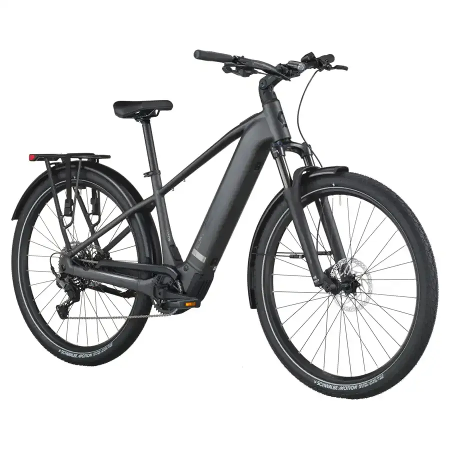 A Bicicleta Elétrica SCOTT Sub Sport 10 tem Quadro em Alloy, Transmissão Shimano CUES 10 VL, um motor Bosch Perf PX e uma bateria de 800 Wh.