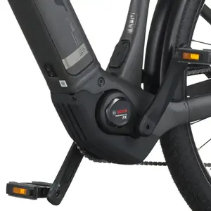 A Bicicleta Elétrica SCOTT Sub Sport 10 tem Quadro em Alloy, Transmissão Shimano CUES 10 VL, um motor Bosch Perf PX e uma bateria de 800 Wh.