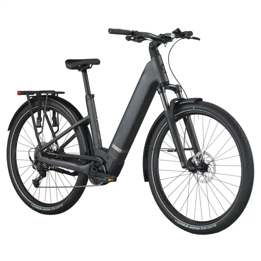 A Bicicleta Elétrica SCOTT Sub Sport 10 Wave tem Quadro em Alloy, Transmissão Shimano CUES 10 VL, um motor Bosch Perf PX e uma bateria de 800 Wh.