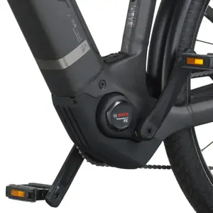 A Bicicleta Elétrica SCOTT Sub Sport 10 Wave tem Quadro em Alloy, Transmissão Shimano CUES 10 VL, um motor Bosch Perf PX e uma bateria de 800 Wh.