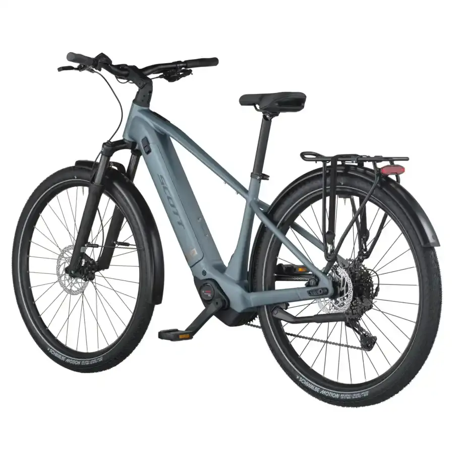 A Bicicleta Elétrica SCOTT Sub Sport 20 tem Quadro em Alloy, Transmissão  Shimano CUES 10 VL, um motor Bosch Perf PX e uma bateria de 600 Wh.