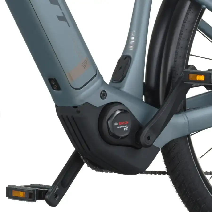 A Bicicleta Elétrica SCOTT Sub Sport 20 tem Quadro em Alloy, Transmissão  Shimano CUES 10 VL, um motor Bosch Perf PX e uma bateria de 600 Wh.