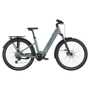 A Bicicleta Elétrica SCOTT Sub Sport 20 Wave tem Quadro em Alloy, Transmissão Shimano CUES 10 VL,  um motor Bosch Perf PX e uma bateria de 600 Wh.