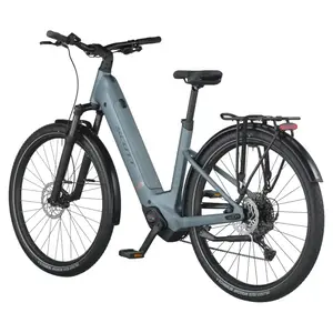 A Bicicleta Elétrica SCOTT Sub Sport 20 Wave tem Quadro em Alloy, Transmissão Shimano CUES 10 VL,  um motor Bosch Perf PX e uma bateria de 600 Wh.