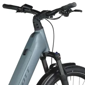 A Bicicleta Elétrica SCOTT Sub Sport 20 Wave tem Quadro em Alloy, Transmissão Shimano CUES 10 VL,  um motor Bosch Perf PX e uma bateria de 600 Wh.