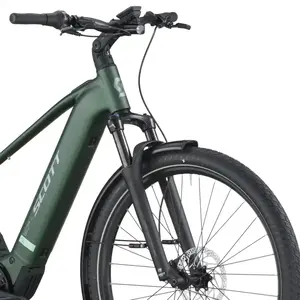 A Bicicleta Elétrica SCOTT Sub Tour 10 tem Quadro em Alloy, um motor Bosch Perf PX e uma bateria de 800 Wh.