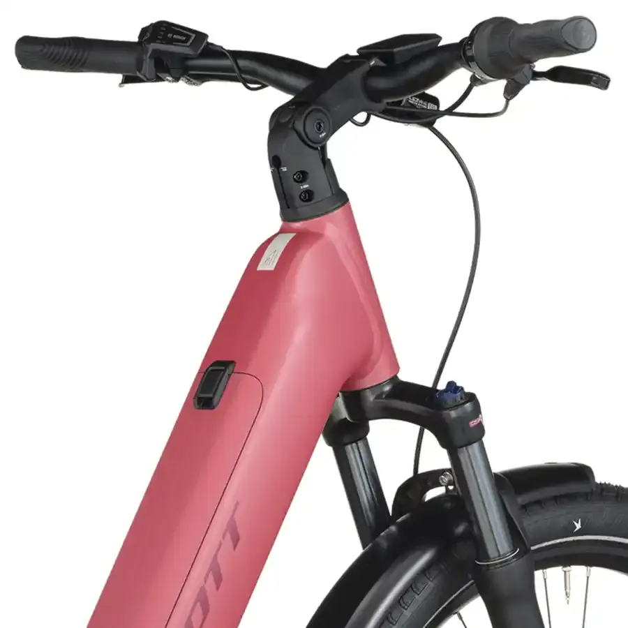 A Bicicleta Elétrica SCOTT Sub Tour 10 Wave tem Quadro em Alloy, um motor Bosch Perf PX  e uma bateria de 800 Wh.