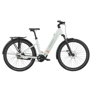 A Bicicleta Elétrica SCOTT Sub Tour 20 Wave tem Quadro em Alloy, um motor Bosch Perf PX e uma bateria de 600 Wh.