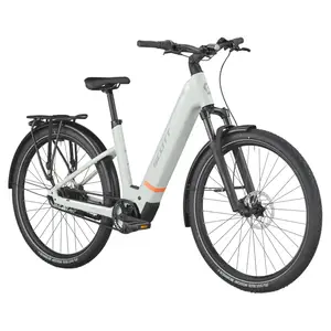 A Bicicleta Elétrica SCOTT Sub Tour 20 Wave tem Quadro em Alloy, um motor Bosch Perf PX e uma bateria de 600 Wh.