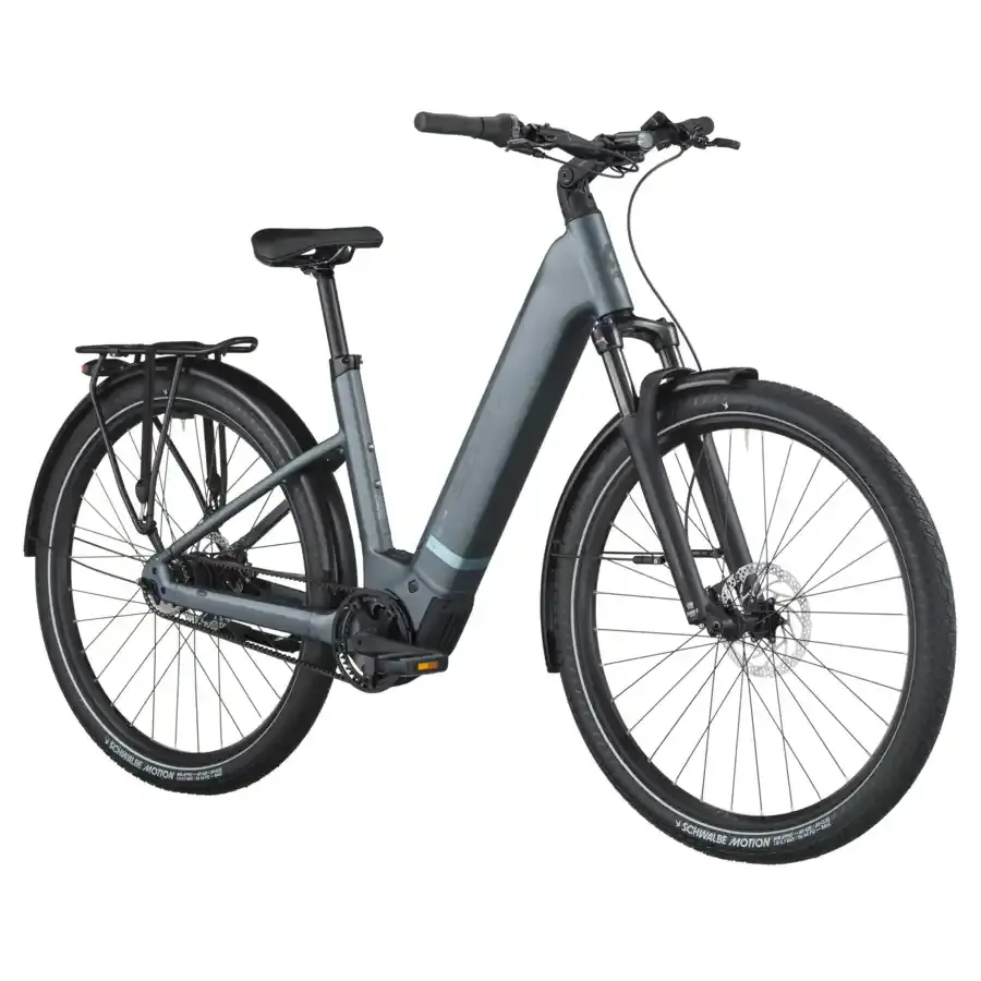 A Bicicleta Elétrica SCOTT Sub Tour 20 Wave tem Quadro em Alloy, um motor Bosch Perf PX e uma bateria de 600 Wh.