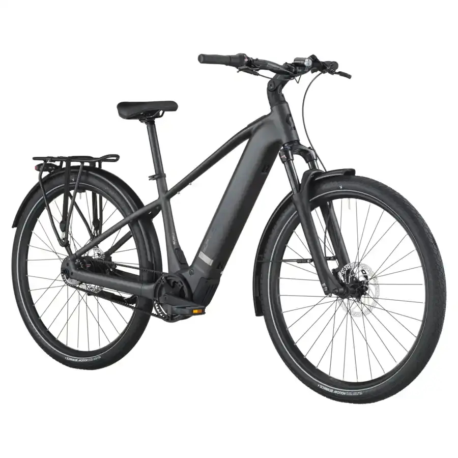 A Bicicleta Elétrica SCOTT Sub Tour 30 tem Quadro em Alloy, um motor Bosch Perf PX e uma bateria de 540 Wh.