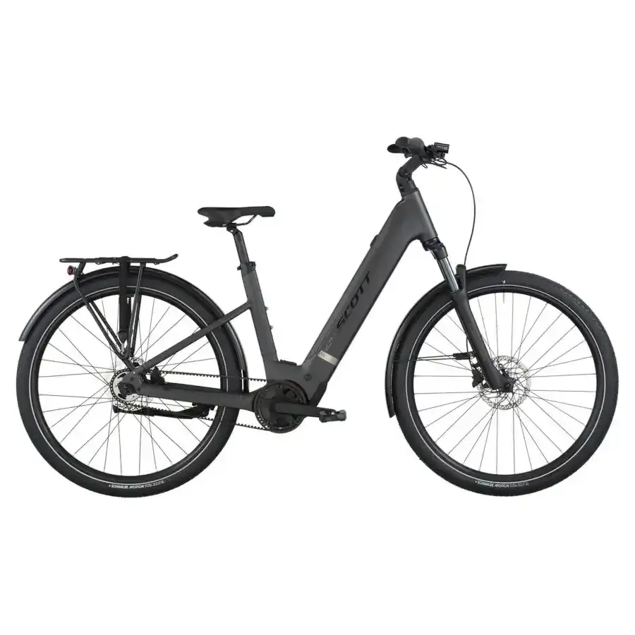 A Bicicleta Elétrica SCOTT Sub Tour 30 Wave tem Quadro em Alloy, um motor Bosch Perf PX e uma bateria de 540 Wh.