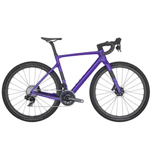 Bicicleta de serviço SCOTT Addict Gravel 10 tem Quadro em Carbono HMF, Rodas em Carbono Fulcrum Rapid RED e SRAM RED AXS de 24VL.