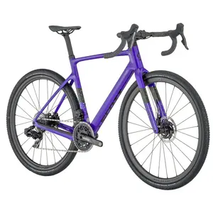 Bicicleta de serviço SCOTT Addict Gravel 10 tem Quadro em Carbono HMF, Rodas em Carbono Fulcrum Rapid RED e SRAM RED AXS de 24VL.
