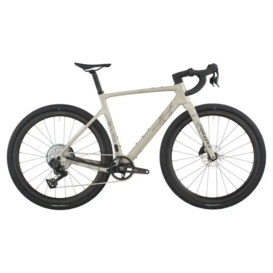 Com a Bicicleta SCOTT Addict Gravel 20 chega rápido à meta, com Quadro em Carbono HMF e Transmissão SRAM RIVAL XPLR AXS Disc 13 VL.