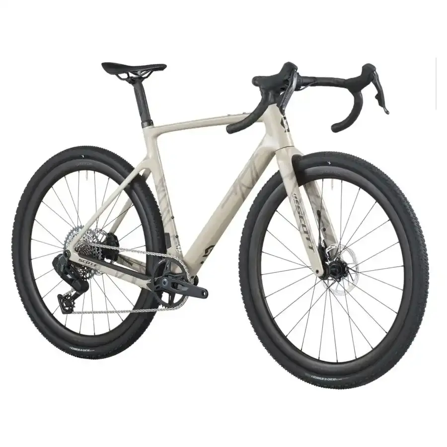 Com a Bicicleta SCOTT Addict Gravel 20 chega rápido à meta, com Quadro em Carbono HMF e Transmissão SRAM RIVAL XPLR AXS Disc 13 VL.