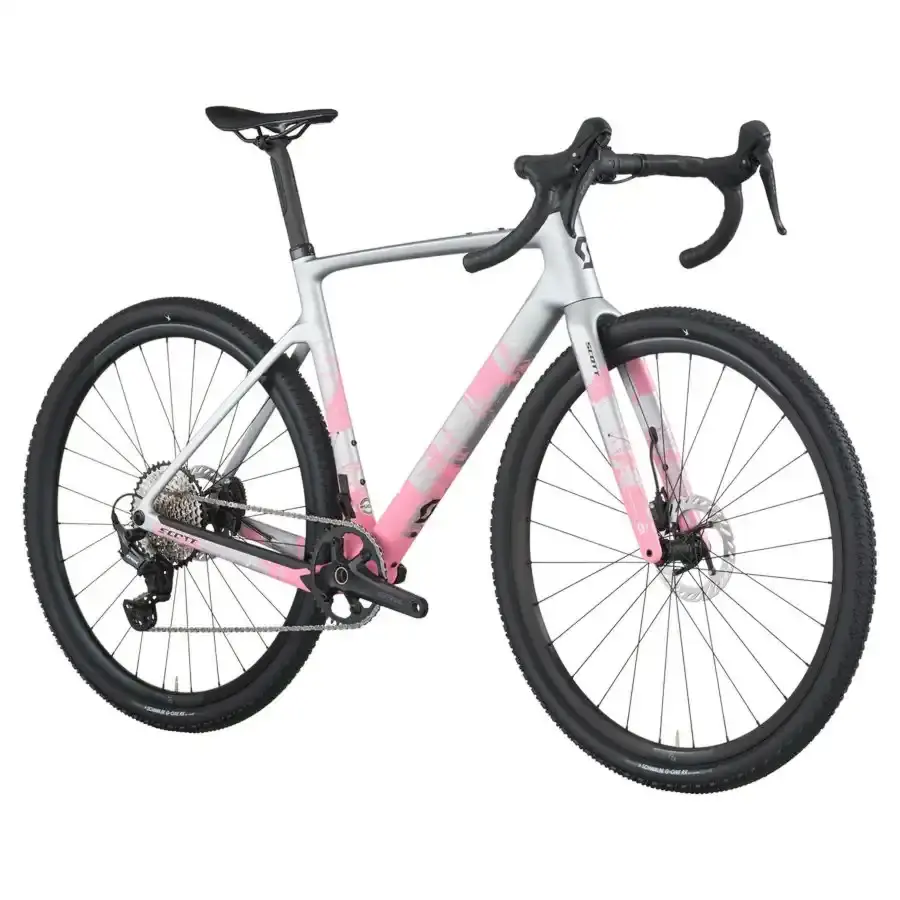 Com a Bicicleta SCOTT Addict Gravel 30 chega rápido à meta, com Quadro em Carbono HMF e Transmissão Shimano GRX RD-RX822 GS 12 VL.