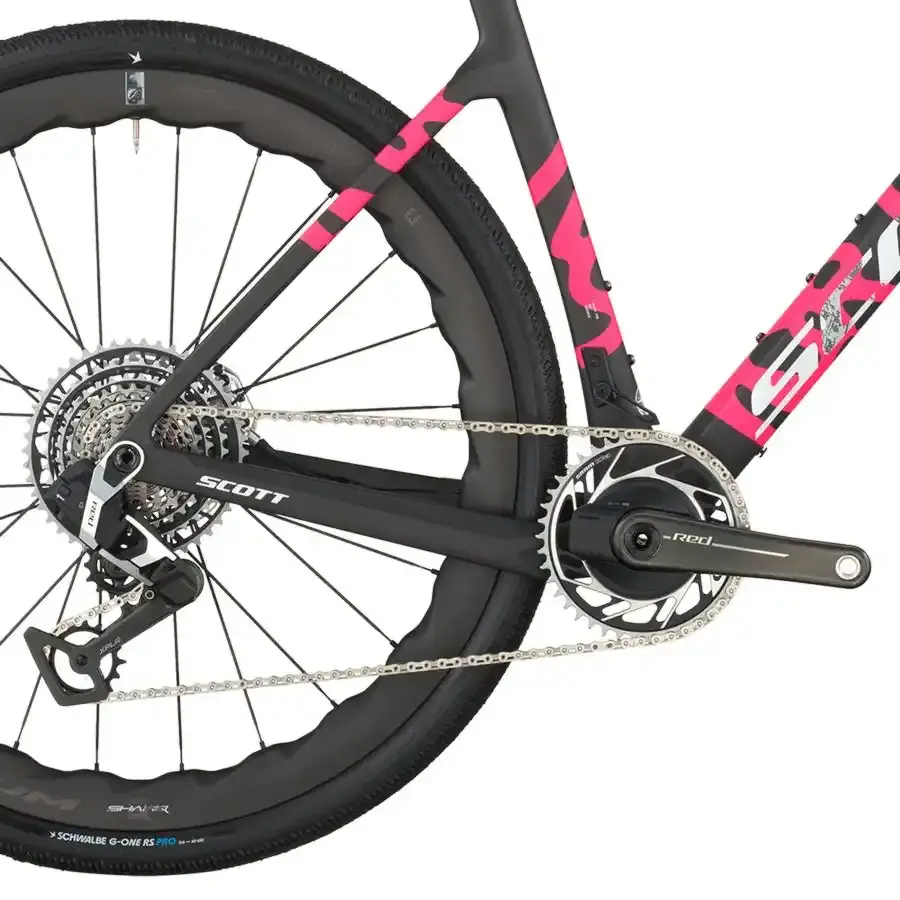 Com a Bicicleta SCOTT Addict Gravel RC chega rápido à meta, com Quadro em Carbono HMX e Transmissão SRAM RED XPLR AXS Disc 13 VL.