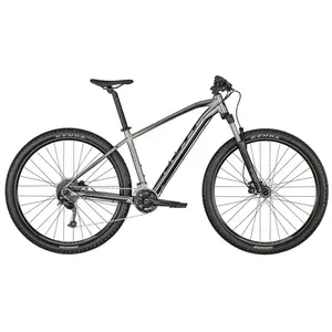 A Bicicleta SCOTT Aspect 950 Grey tem quadro em Alumínio, Suspensão Suntour XCT30-HLO e Shimano Altus de 18VL.