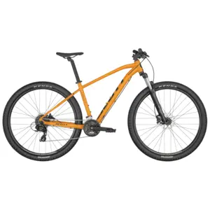 A Bicicleta SCOTT Aspect 960 Orange tem Quadro em Alumínio, Suspensão Suntour XCE28 e Shimano TX800 de 16VL.