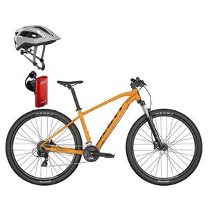 A Bicicleta SCOTT Aspect 960 Orange tem Quadro em Alumínio, conta com oferta de Capacete Supra e Lanterna CATEYE Tight Kinetic.