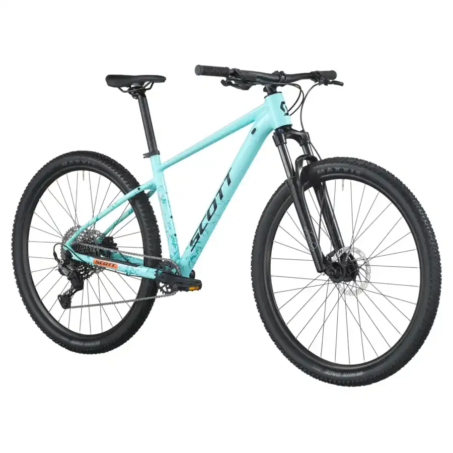A Bicicleta SCOTT Contrail 20 tem Suntour XCT30-HLO, Quadro em Alloy e transmissão Shimano CUES 11 VL.