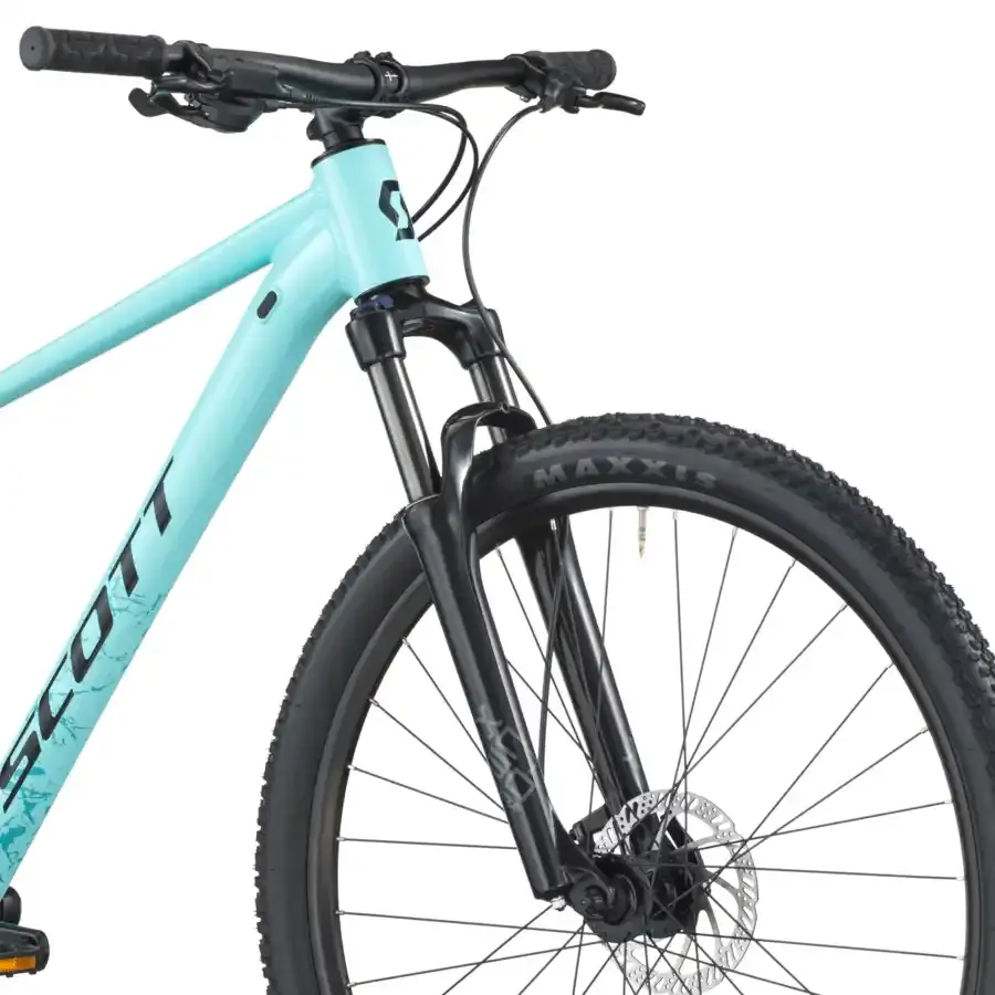 A Bicicleta SCOTT Contrail 20 tem Suntour XCT30-HLO, Quadro em Alloy e transmissão Shimano CUES 11 VL.
