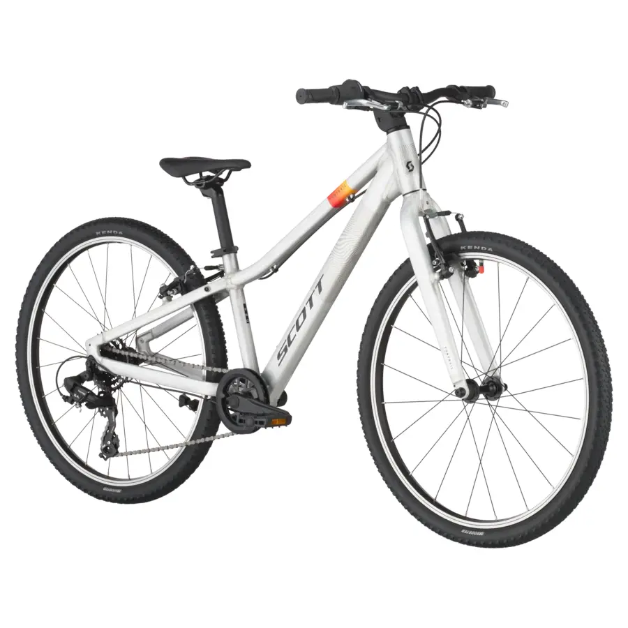 A Bicicleta SCOTT Contrail 400 tem Quadro Alumínio / Geometria para crianças,  Shimano de 7VL,Tektro V-Brake e alavanca específica para criança.