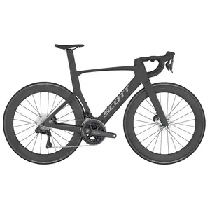 A Bicicleta SCOTT Foil RC 10 Black tem Quadro em Carbono HMX, Forqueta FOIL Disc HMX e  Shimano Ultegra Di2 de 24VL.