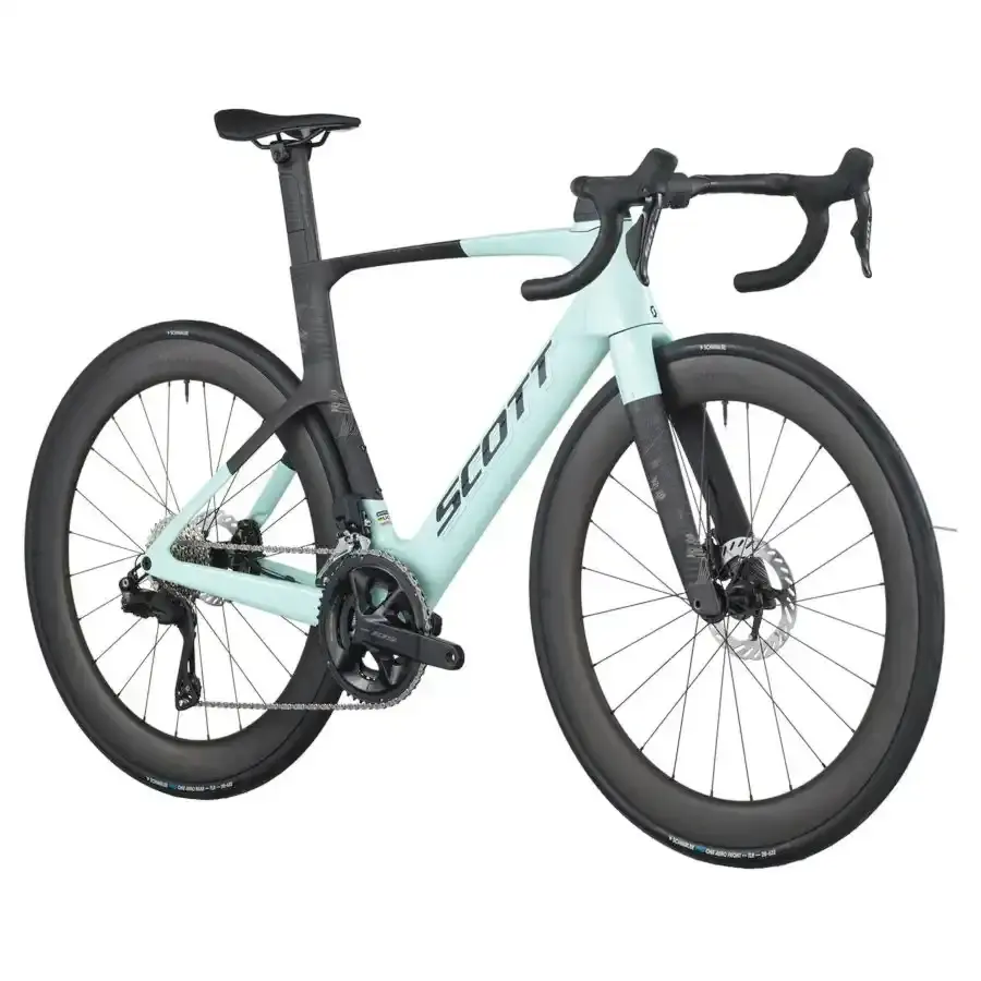 A Bicicleta SCOTT Foil RC 20 tem Quadro em Carbono HMX e transmissão  Shimano 105 Di2 24 VL.