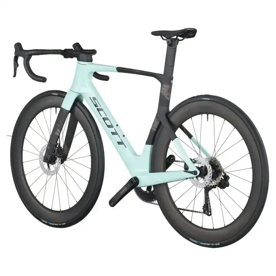 A Bicicleta SCOTT Foil RC 20 tem Quadro em Carbono HMX e transmissão  Shimano 105 Di2 24 VL.