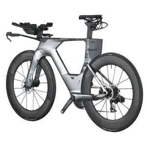A Bicicleta SCOTT Plasma RC Ultimate tem Quadro em Carbono HMX e transmissão SRAM RED AXS Disc 24 VL c/potenciômetro.