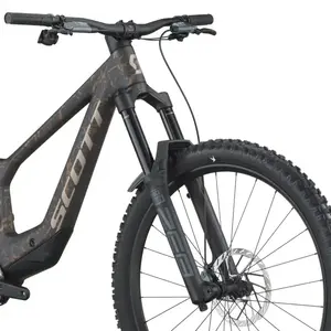 A Bicicleta SCOTT Ransom 910 tem Quadro Carbono HMF-Alloy, RockShox Zeb Select+ e SRAM S1000 AXS 12 VL.