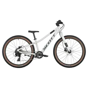 Descubra a Bicicleta SCOTT Scale 400, com quadro compacto, rodas de 24", SunRace CSM55 11-34T 8VL e Tektro HD-M276 Disc. Hidráulico.