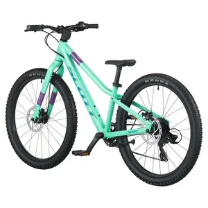 Descubra a Bicicleta SCOTT Scale 400, com quadro compacto, rodas de 24", SunRace CSM55 11-34T 8VL e Tektro HD-M276 Disc. Hidráulico.